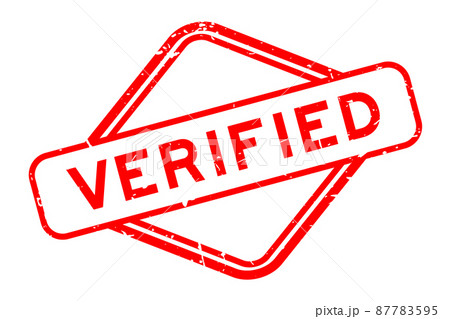 Grunge red verified word rubber seal stamp on white background 87783595