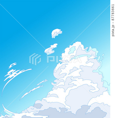 青空と白い雲のベクターイラスト背景素材 87783661