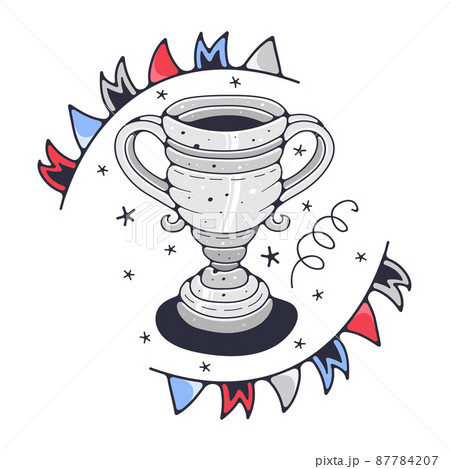 Cute illustration with trophy cup. 87784207
