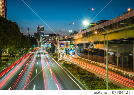 《愛知県》名古屋都市風景　若宮大通の夜景 87784429