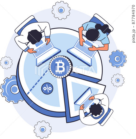 Cryptocurrency bitcoin mining metaphor, Blockchain technology. Cyber banking exchange procedures 87784970