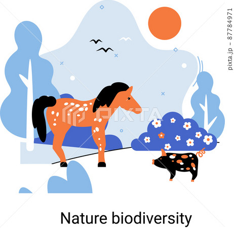 Biodiversity in nature as environment variety of life on Earth planet. Saving wildlife ecosystem 87784971