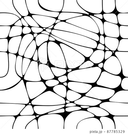 Seamless vector pattern with black tangled wave lines on white background. Seamless vector pattern with black tangled wave lines on white background. 87785329