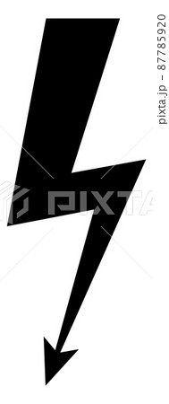 Thunderbolt icon. Black flash light with arrow symbol 87785920