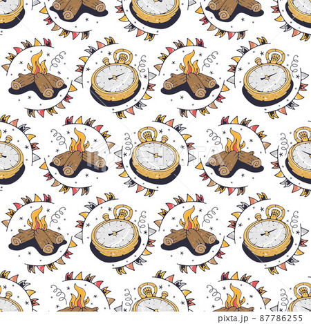 Campfire and Stopwatch. 87786255