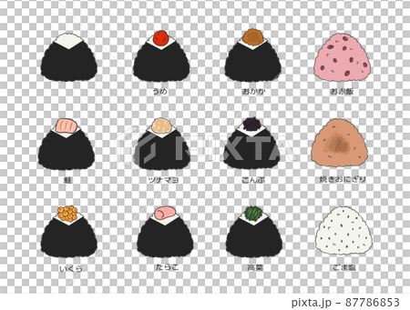 各種飯糰插圖 各種飯糰插圖 87786853