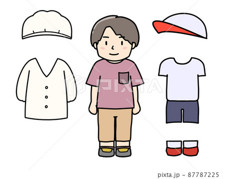 学校での着替え　学校生活　小学生男子のイラスト 87787225