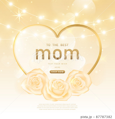 Happy mother's day botanic garden yellow rose flower nature plant and strip light decoration 87787382