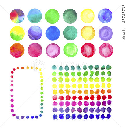 Set of watercolor circles splashes Set of watercolor circles splashes 87787732