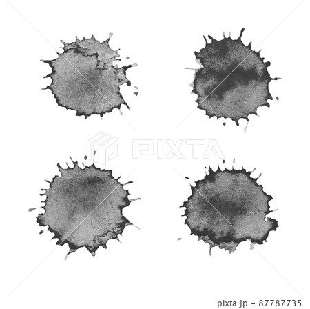 Watercolor blots background. Grunge black splash background. 87787735