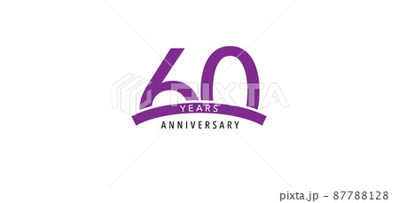 60 years anniversary vector icon, logo. Design element with graphic sign 87788128