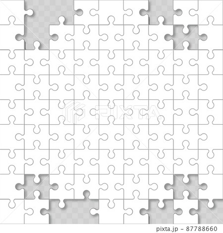 Jigsaw puzzle with missing pieces. Vector 87788660