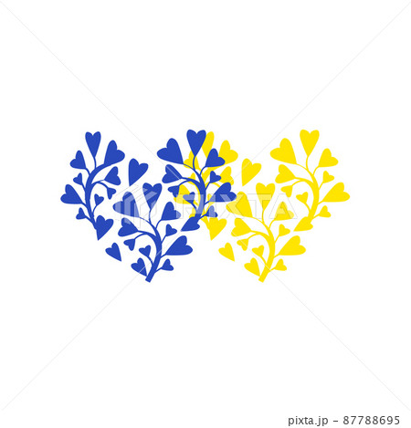 Stylized heart symbol blue and yellow color the Stylized heart symbol blue and yellow color the 87788695