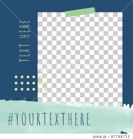 Blue empty social network post template Vector Blue empty social network post template Vector 87788753