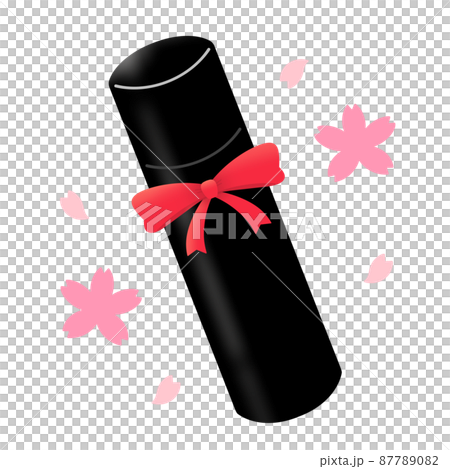 卒業証書入れと桜 87789082