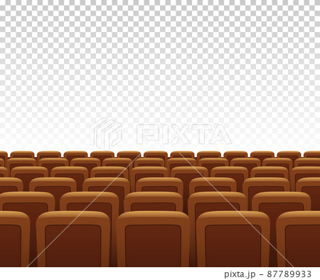 Vector yellow theatre armchairs on transparent background. Vector illustration. 87789933