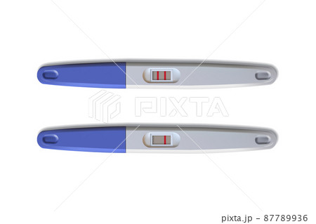 Vector realistic blue positive and negative pregnancy tests. 87789936