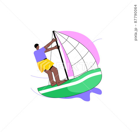 Sailing abstract concept vector illustration. Sailing boat, water sport, yacht club, summer adventure, romantic trip, competition winner, sea island, ocean navigation, transport abstract metaphor. Sailing abstract concept vector illustration. Sailing boat, water sport, yacht club, summer adventure, romantic trip, competition winner, sea island, ocean navigation, transport abstract metaphor. 87790064