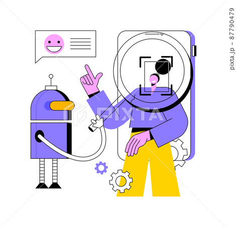 Affective computing abstract concept vector illustration. Recognize user emotional state, human-computer interaction, process data, speech and gesture recognition, monitoring abstract metaphor. 87790479