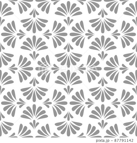 Flower geometric pattern. Seamless vector background. White and gray ornament. 87791142