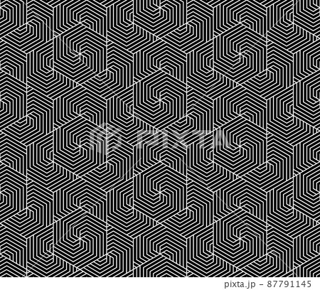 Abstract geometric pattern with stripes, lines. Seamless vector background. White and black ornament. Simple lattice graphic design 87791145