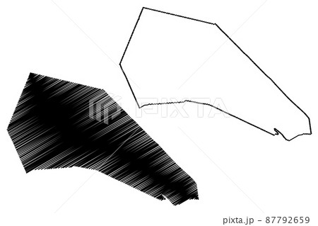 Falls Church city County, Commonwealth of Virginia (Independent city, U.S. county, United States of America, USA, U.S., US) map vector illustration, scribble sketch Falls Church map 87792659