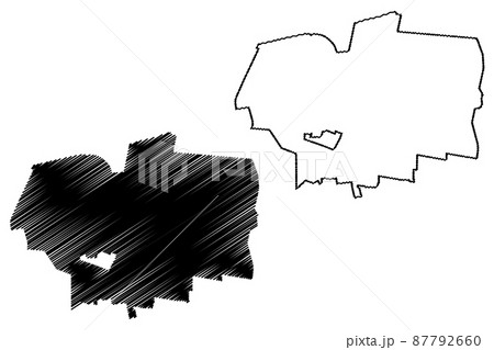 Fairfax city County, Commonwealth of Virginia (Independent city, U.S. county, United States of America, USA, U.S., US) map vector illustration, scribble sketch Fairfax map 87792660