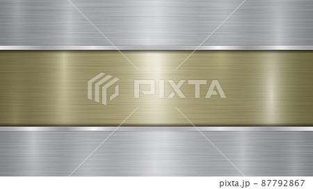 Metal background with polished plate Metal background with polished plate 87792867