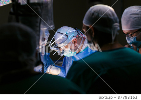 Surgeons in the operating room with a patient 87793163