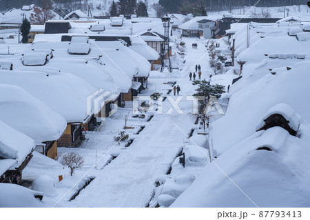 大内宿の雪景色 大内宿の雪景色 87793413