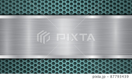 Metal background with holes and a polished plate Metal background with holes and a polished plate 87793439