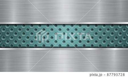 Metal background with holes and a polished plate Metal background with holes and a polished plate 87793728