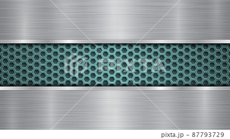 Metal background with holes and a polished plate Metal background with holes and a polished plate 87793729