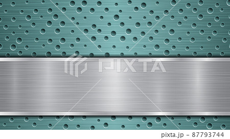 Metal background with holes and a polished plate Metal background with holes and a polished plate 87793744