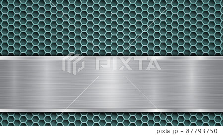 Metal background with holes and a polished plate Metal background with holes and a polished plate 87793750