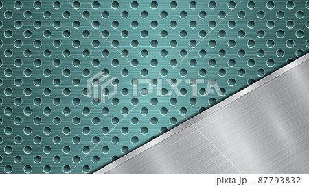 Metal background with holes and a polished plate 87793832