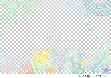 Coral and small fish enclosure frame decorative frame illustration Coral and small fish enclosure frame decorative frame illustration 87793868