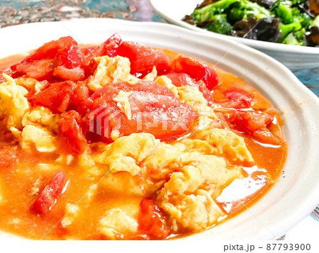 中国家庭料理・トマトと卵の炒め 中国家庭料理・トマトと卵の炒め 87793900