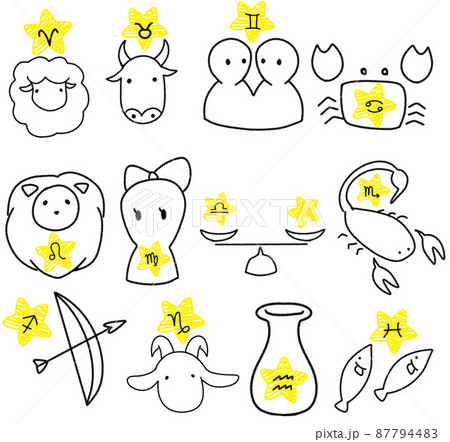 12星座のアイコンセット 87794483