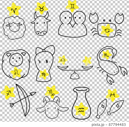 12星座のアイコンセット 87794483