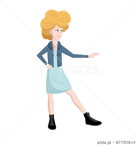 Isolated happy female hipster character cartoon Vector 87795614