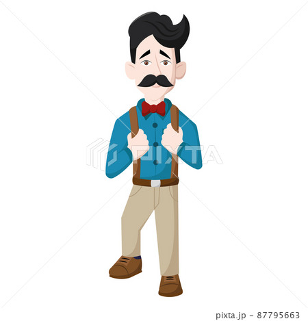 Isolated male hipster character cartoon Vector 87795663