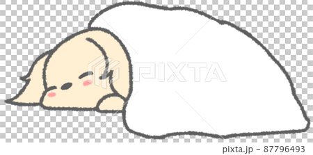 Dachshund (gray) sleeping happily in the futon 87796493