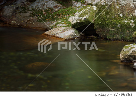 鳥取　四季の散歩　赤波川の甌穴 87796863