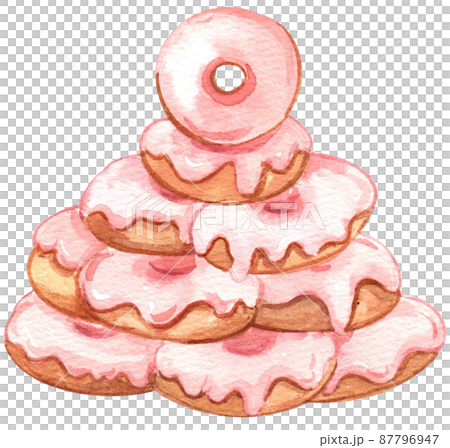 Donut and bake watercolor icon png - Stock Illustration [87796947] - PIXTA