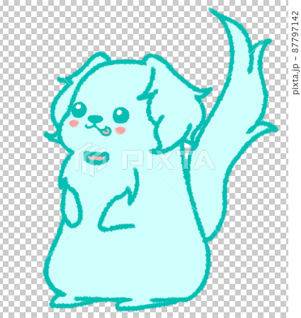 Dachshund (light blue) that sits down and sticks out the tongue Dachshund (light blue) that sits down and sticks out the tongue 87797142
