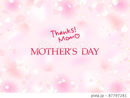 母の日 浮遊感のあるピンク色の花びら 母の日 浮遊感のあるピンク色の花びら 87797281