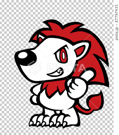 White lion with thumbs up White lion with thumbs up 87797435