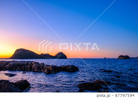 海辺の夕景 海辺の夕景 87797594