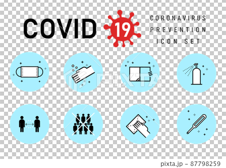 新型コロナウイルス感染症対策アイコンセット 87798259
